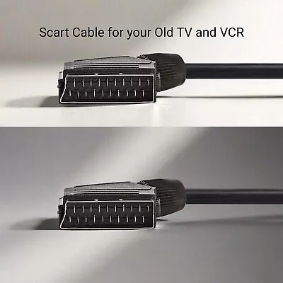 Scart Lead Cable 10m Long 21 Pin Scart To TV DVD SKY Gold 10 Metres Fully Wired • £4.99