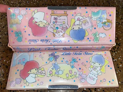 $67.99 • Buy RARE! Vintage Sanrio Little Twin Stars Pencil Case Anime Box Double Sided 1976