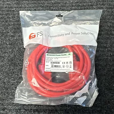 FS IEC60320 C20 To C19 250V/16A Power Extension Cords 3M 10FT Red 14AWG • $12