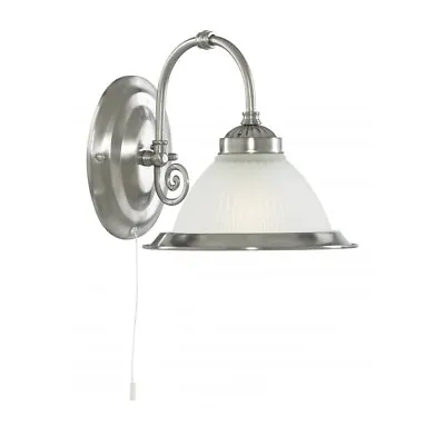 Marco Tielle New York DinerWall Light. Satin Silver Ceiling Light. Opaque Glass • £29.99