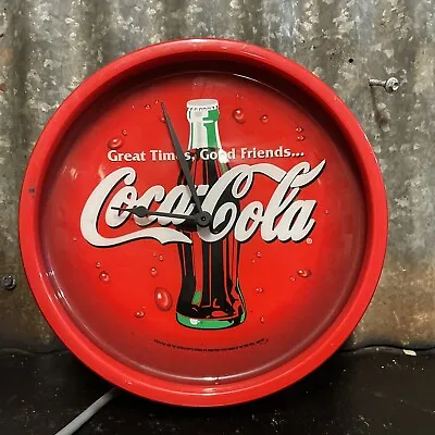 Coca Cola Coke Genuine Vintage Light Up Electric Clock Milk Bar Advertising • $239