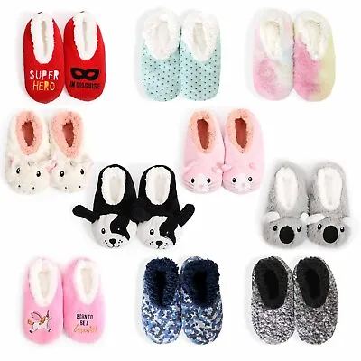 Sploshies - SnuggUps Duo & Fluffy Animals - Kids Soft Slippers Non-Slip Grip • $17.95