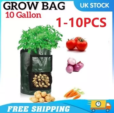 1-10PCS Potato Grow Bags 10 Gallon Plant Fruit Vegetable Garden Planter Bag • £11.99