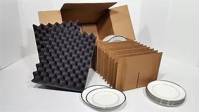 Dish Pack Kit Shipping Storage Box Moving Holds 12 Plates Up To 9  (LOT OF 2)  • $74.95