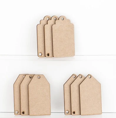 £3.52 • Buy Wooden MDF Luggage Gift Tag Shapes Tags Plaques Embellishments Decoration Craft