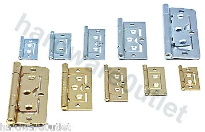 Cupboard Cabinet Door FLUSH HURL HINGES 40 50 60 75 100 Mm Brass Or Zinc Plated • £8.90