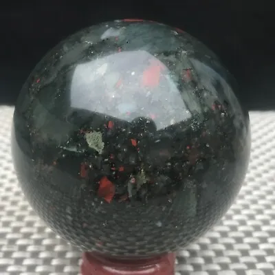 457G Natural Blood Stone Ball Quartz Crystal Ball Aura Healing • $0.99