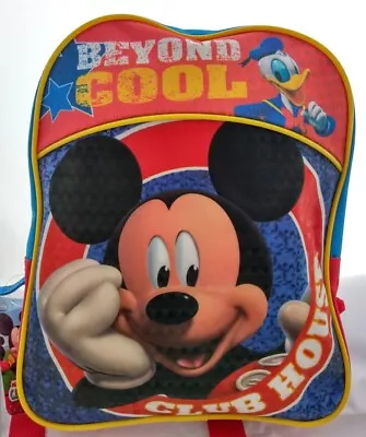 Disney Mickey Mouse 12  Backpack Travel Preschool Toddler Kids Book Bag Blue Red • $9.45