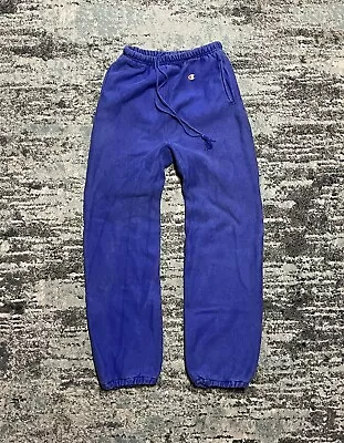 Vintage 1980s Champion Reverse Weave Men’s M Warmup Blue Sweatpants USA Made • $19.95