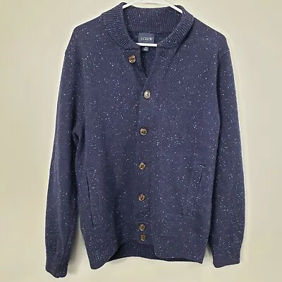 $55 • Buy J. Crew DONEGAL Bomber Lambs Wool Blend Cardigan Sweater Men's M Retail $198