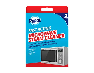 2 Pack Microwave Steam Cleaner Fast Acting Solution Stubborn Food Stain Burnt On • £5.09