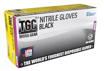 (Box Of 100) The Glove Company LARGE TGC Black Nitrile Gloves (160003) • $44.95