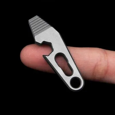 EDC Mini Titanium Alloy Keychain Multi Tool Pocket Pry Bar Crowbar Opener Cutter • $11.82