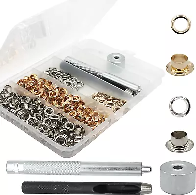 200 Sets Reinforced Grommet Kit 3/16 Inch Metal Brass Eyelet Kit With 3 Pieces  • $22.74