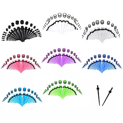 36pcs Acrylic Tapers & Flesh Tunnels Ear Gauges Stretching Expanding Kit 14G AUS • £7.86