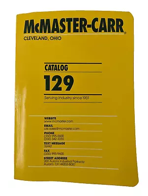 2023 McMaster Carr 129 Catalog Technical Industry Parts Support Equipment Book • $79.99