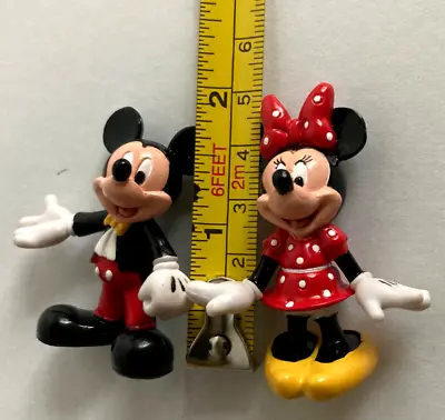 Just Play Disney Mickey Mouse And Minnie Mouse Figures Cake Toppers Lot Of 2 • $6.99