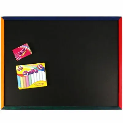 £7.99 • Buy Children Kids Create Large Chalk Board + Chalk & Sponge Board Rubber 33x43cm New