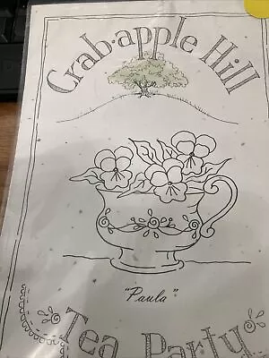 Crabapple Hill Hand Embroidery Pattern Tea Party  536  Paula  Meg Hawkey • $5.50