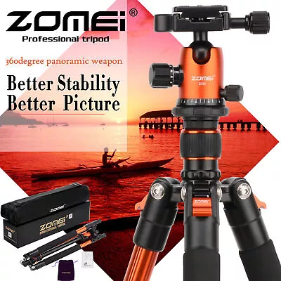$55.99 • Buy Q555 Orange Pro Aluminium Camera Travel Tripod Light Weight For DSLR DV Phone US