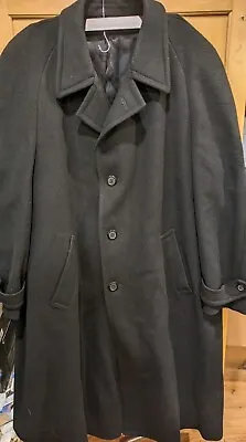 Vintage  Christian Dior Heavyweight 100% Black Wool Coat Overcoat Size 44+ • $129