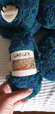 Wool Jaeger Baroque X9 50g Blue/green Shades Textured • £18