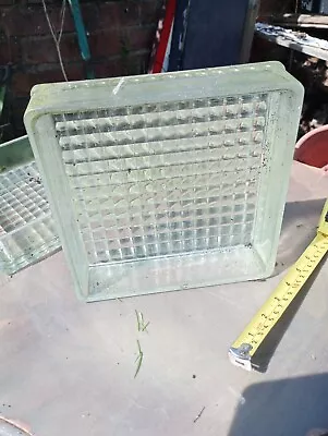 £4.99 • Buy Reclaimed Vintage Clear Glass Block Bricks Grid Pattern... Plant Saucer..