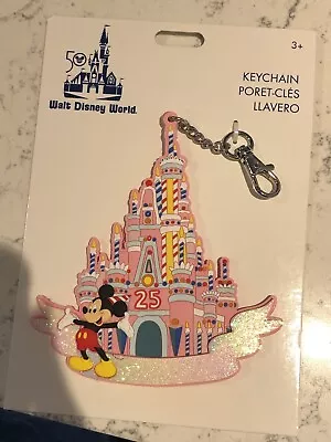 Walt Disney World 25th Anniversary Vault Collection Pink Cake Castle Keychain • £16