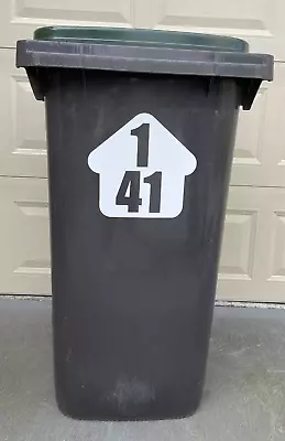 Custom Wheelie Bin Sticker Decal House Street Number Rubbish Sign 28cm X 25 Cm L • $9.90