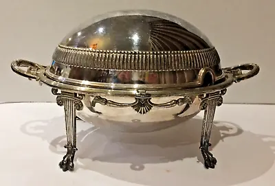 Antique Silver Plated Walker & Hall Roll  Top Serving Dish • £84