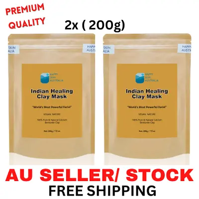 Indian Healing Clay Facial Deep Pore Cleansing Mask Premium Quality 2X(200g) • $19.99