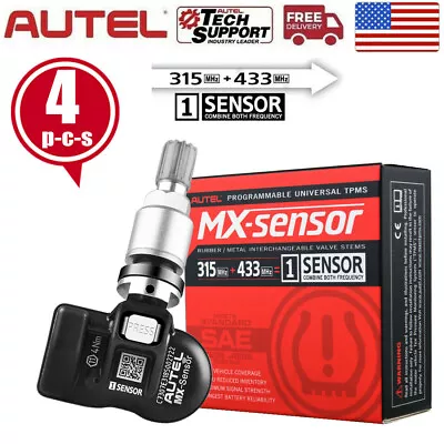 4x Autel TPMS Programmable Tire Pressure Sensors Activate 315MHz 433MHz Metal  • $96.99