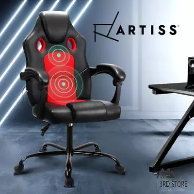 Artiss Massage Office Chair Gaming Computer Seat Recliner Racer Red • $108