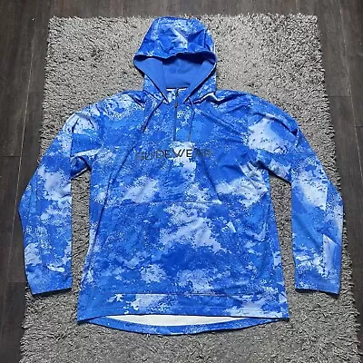 Cabelas Hoodie Mens Large Blue Camo Guidewear Pullover Fleece Fishing Outdoors • $29.99