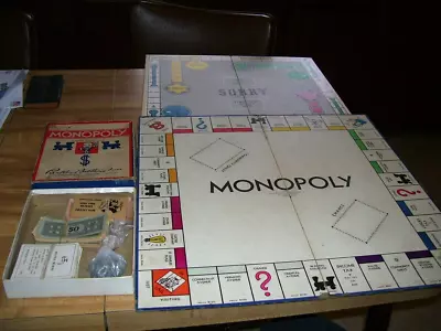 Vintage 1935 Monopoly Game And 1950 Sorry Game Board • $19.99