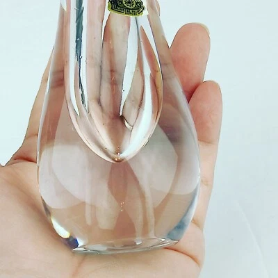 $38 • Buy VAL ST LAMBERT CRYSTAL BELGIUM DEPOSE Teardrop  Clear Bud Vase