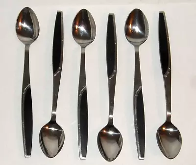 Mar Crest Ebony Elegance 5 Star Atomic Iced Tea Spoons Set 6 Stainless Japan MCM • $36.99