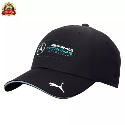 Puma Original Cap Mercedes Amg Petronas Motorsport Metal Logo Unisex Black Cap • $42.74