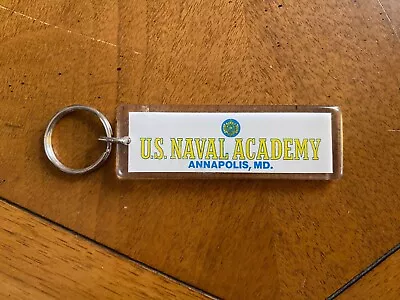 Vintage 1990s US Naval Academy Hard Plastic Double Sided Logo Keychain GREAT CON • $16.50