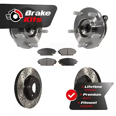 Front Hub Bearing Coat Drill Slot Brake Rotor Pad Kit For 2014-2018 Mazda 3 2.5L • $210.93