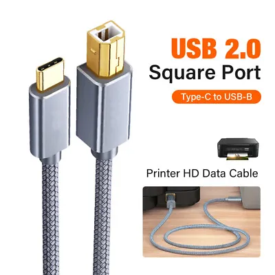 USB B To USB C Printer Cable Type C Cord For Digital Piano MIDI Controller 6 Ft • $8.66