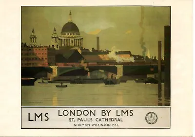 St. Pauls Cathedral London By L.m.s Railway Artist Norman Wilkinson Postcard Exc • £0.55