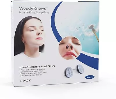 WoodyKnows Ultra-Breathable Nasal Filters (Narrow Combined Trial Pack 4 Pac... • £15.40