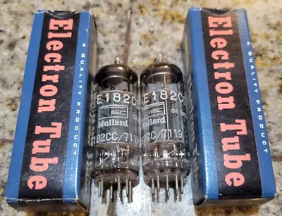 Nos Matched Pair Mullard E182cc 7119 Boxed Tested Valve Tube Great Britian • $150