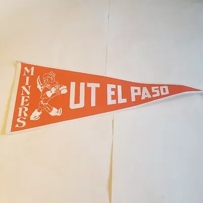 Vintage University Of Texas El Paso Miners Full Size Felt Pennant NCAA Football • $29.99