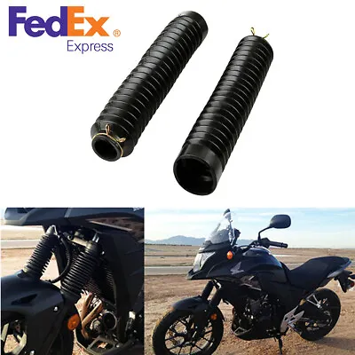 Pair Motorcycle Front Fork Cover Gaiters Gators Boots Shock Boot Black USA Stock • $15.29