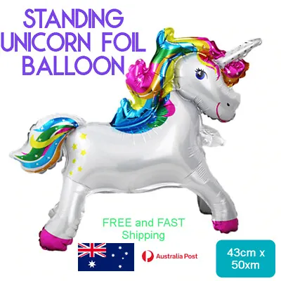 $4.46 • Buy Unicorn Balloon Large Self Standing Foil Balloon - Birthday Kids Party AUS Stock