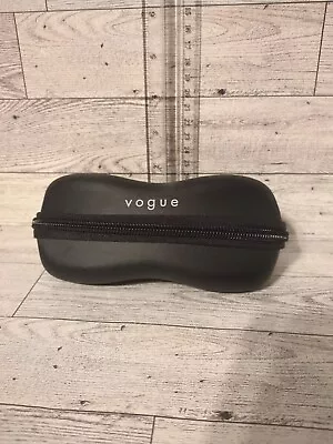 VOGUE Semi-Hard Shell Black Zip Sunglass/Eyeglass Case~Gray Interior No Glasses • $4.99