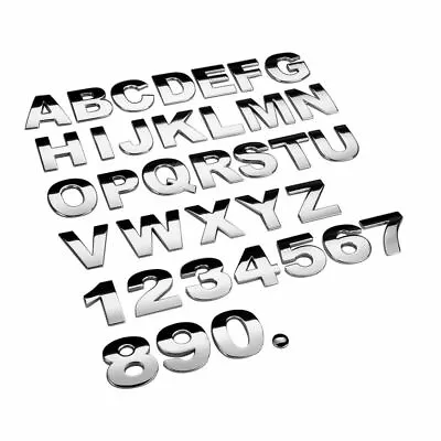 J&J Bro™ Metal Chrome Car Sticker Letter Alphabet Number Emblem 45MM Large Size • $2.99