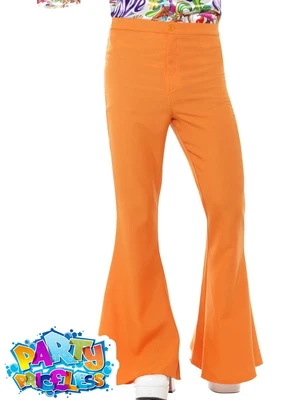 £16.99 • Buy Adult 1960s Flared Trousers Orange Groovy Disco Men Fancy Dress Outfit Accessory